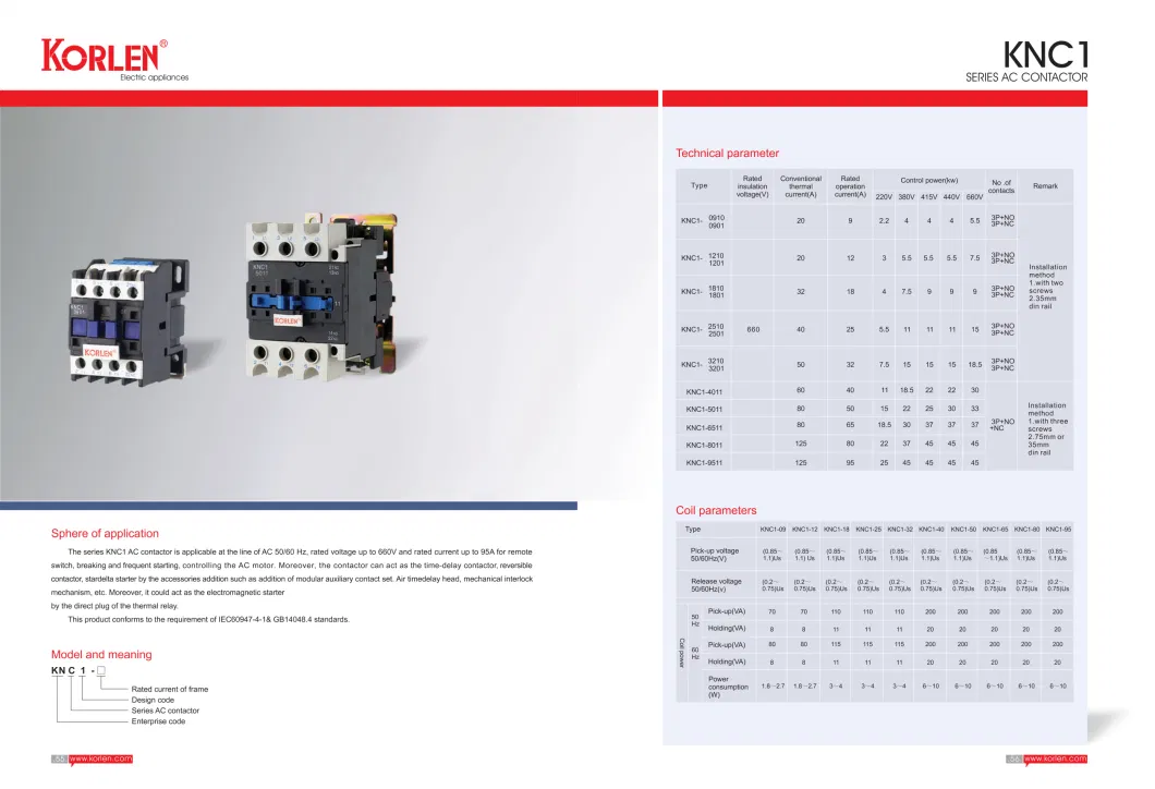 Cjx2 AC Contactor with Good Material IEC60947-4-1