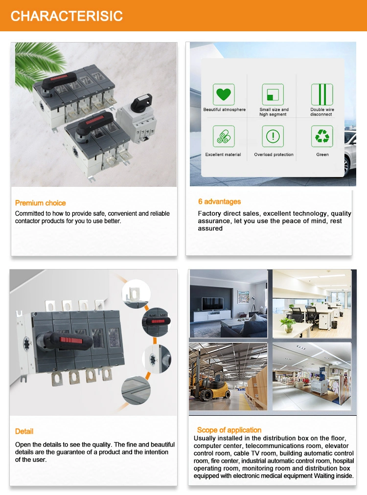 IP20 1000V DC Solar Isolation Isolator Switch Top Quality