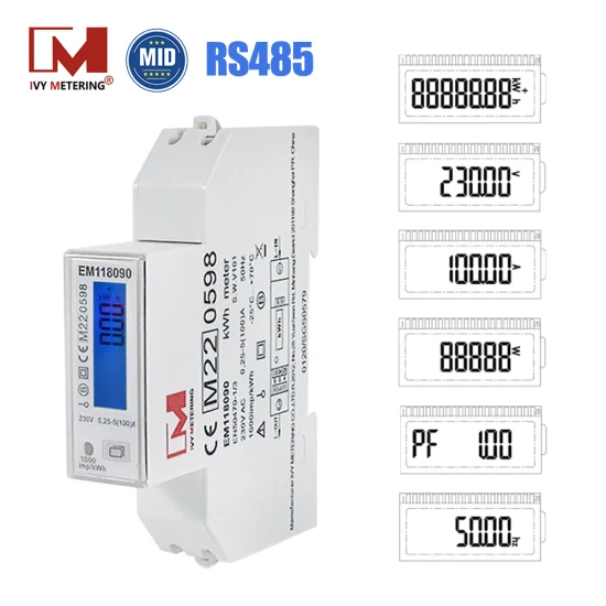 MID Einphasen-RS485-Modbus-Bidirektionaler intelligenter Stromenergiezähler für die Ladelösung von Elektrofahrzeugen